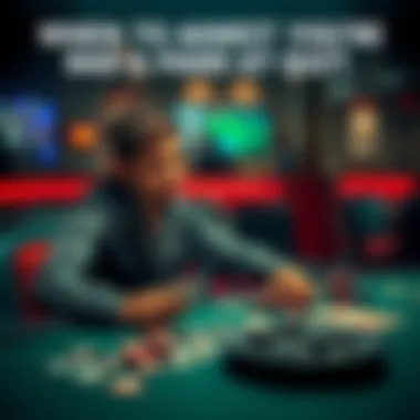 Poker player contemplating losses A poker player sits at a table, looking frustrated with cards in hand and chips scattered, deep in thought about their recent defeats.