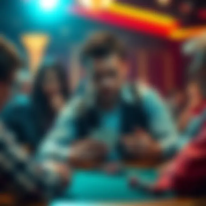 A poker player at a 2/3 table looks uncertain while holding cards, surrounded by focused opponents.