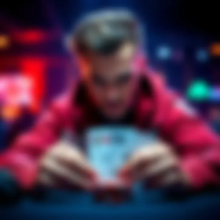 A poker player contemplating whether to go all-in or fold with pocket Queens in a tournament setting