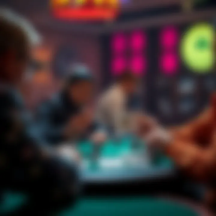 A player at a poker table holds Aces while talking to another player during a heads-up all-in situation, sparking debate.