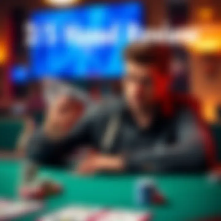 A poker player looks at his pocket nines, considering a tough fold on a complex board.
