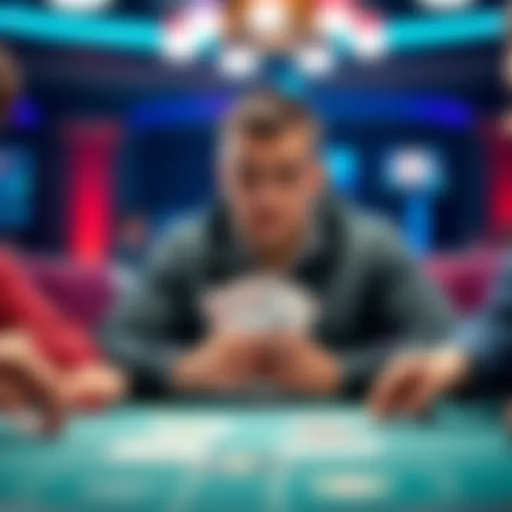 Poker player contemplating a fold A focused poker player sitting at a table with pocket queens, deep in thought as he considers folding against two opponents.
