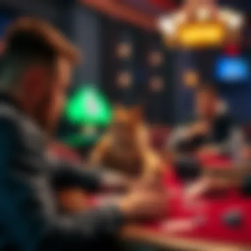 A poker player humorously spamming cat GIFs in the chat to distract opponents at a GG Poker table.