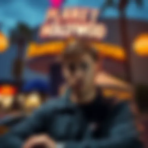 A professional poker player looking frustrated outside Planet Hollywood after being accused of card counting.