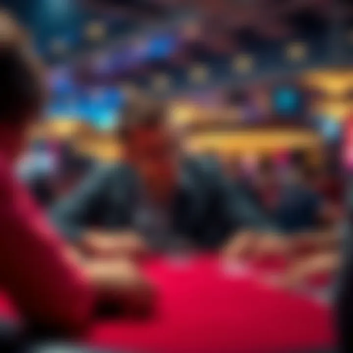 Poker player considering a rebuy A focused poker player thinking about rebuying chips during a game at a table with cards and chips in front of them