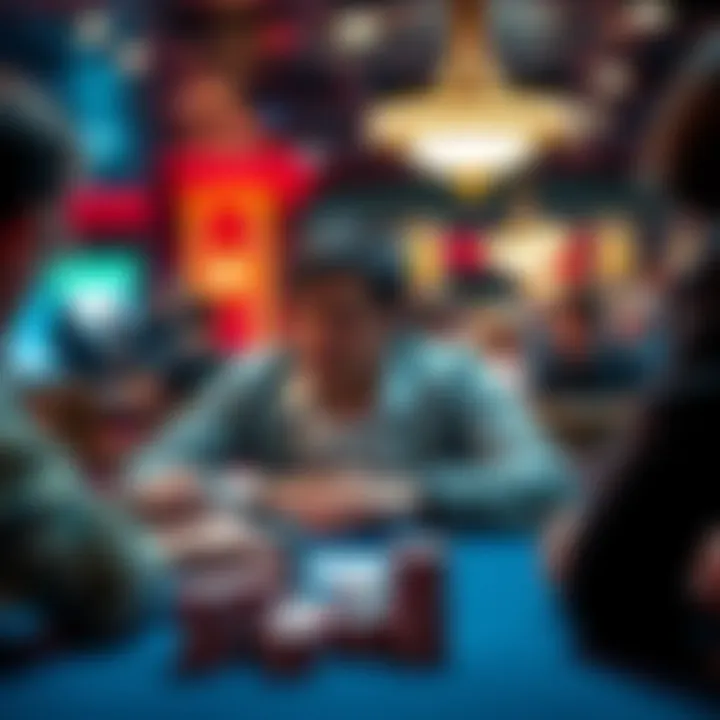 Poker player at the table A player at a poker table looking confused about posting blinds as others watch