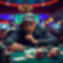 A poker player contemplating their next move while facing a 3-bet with AK, surrounded by cards and chips in a casino setting.