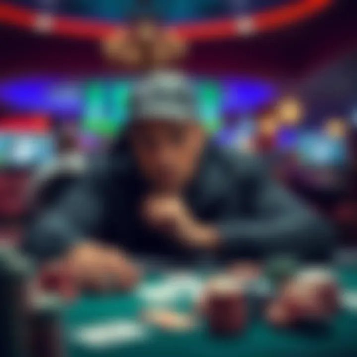 A poker player contemplating their next move while facing a 3-bet with AK, surrounded by cards and chips in a casino setting.