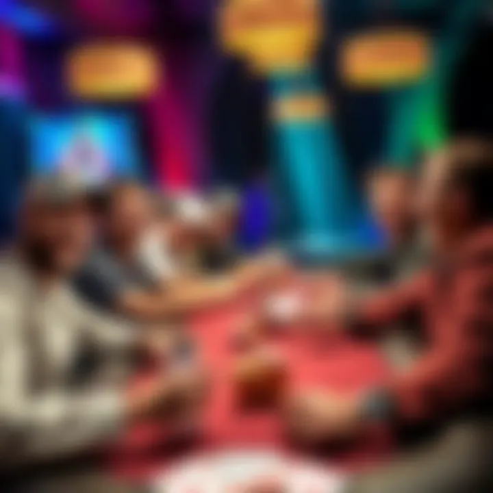 Poker players celebrating a jackpot win Group of poker players at a table celebrating after winning a Bad Beat Jackpot