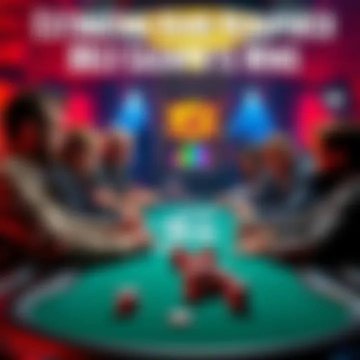 Poker players discussing jackpot winnings Group of poker players at a table sharing their experiences about hitting cash jackpots