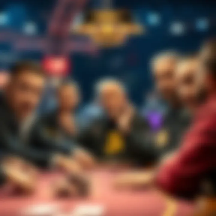 A group of poker players looking surprised at a table after a rakeback claim