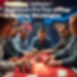 A group of poker players discussing strategies at a table with chips and cards