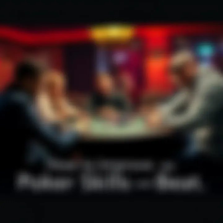 A group of friends playing poker around a table with cards and chips