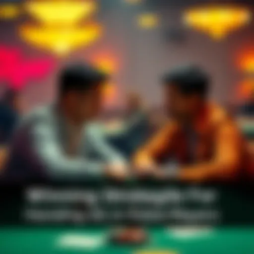 A focused couple playing poker, with one player going all-in, showing determination and strategy