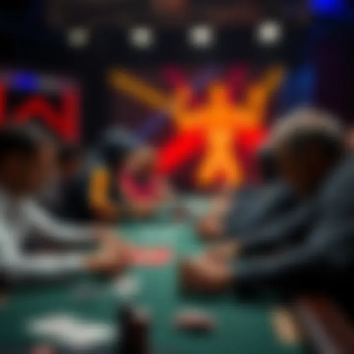 A group of poker players making quick decisions at a tournament table, showing tension and focus during the 2026 Main Event.