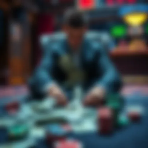 A poker professional tied up in a chair, with cash scattered on the floor, showing signs of a robbery.