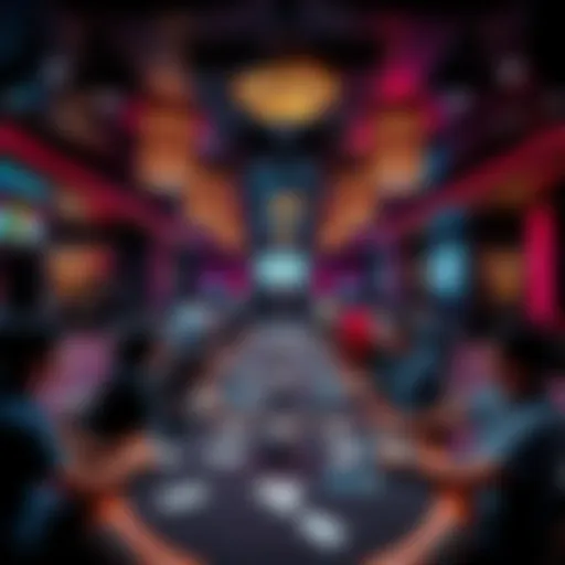 A lively poker room in Mexico City with players at tables participating in no-limit hold'em games.