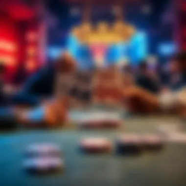 Poker showdown between AK and QQ A poker table showing players holding AK and QQ cards, discussing the odds