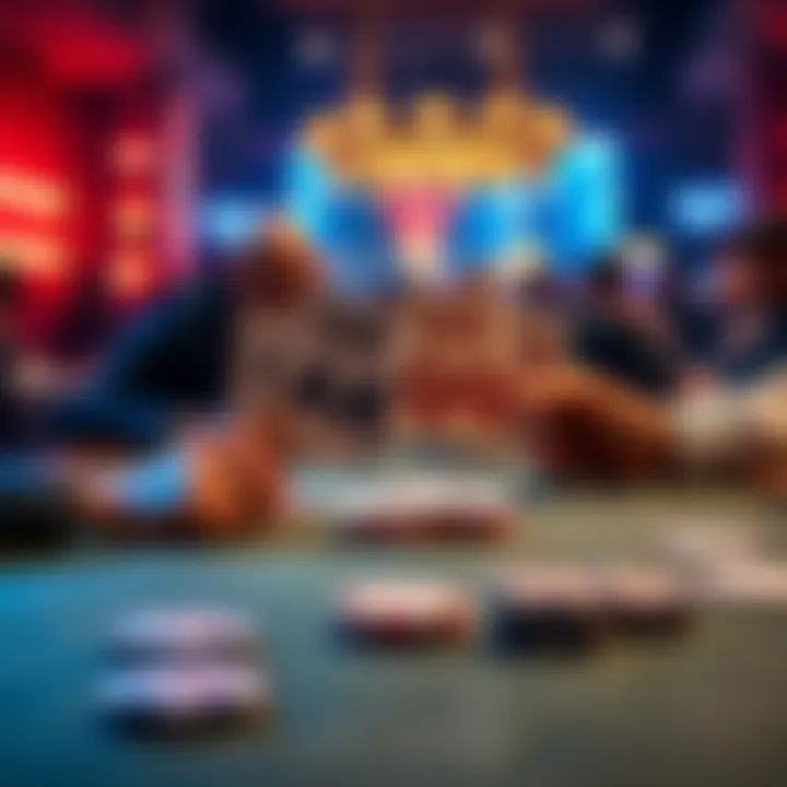 Poker showdown between AK and QQ A poker table showing players holding AK and QQ cards, discussing the odds