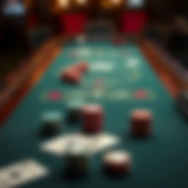 Poker Table with Cards A poker table set up with playing cards and chips, symbolizing timing strategies in the game.