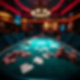 A poker table filled with cards and chips at Dusk Till Dawn in Nottingham