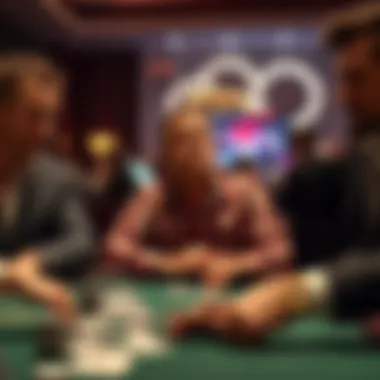 A player at a poker table looks embarrassed while others react to his flatulence during a game.
