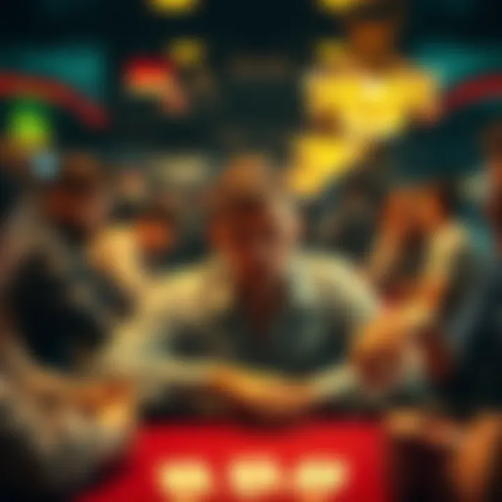A poker player looking frustrated at a table surrounded by other players casually enjoying the game, illustrating the contrast between skill and luck in poker.