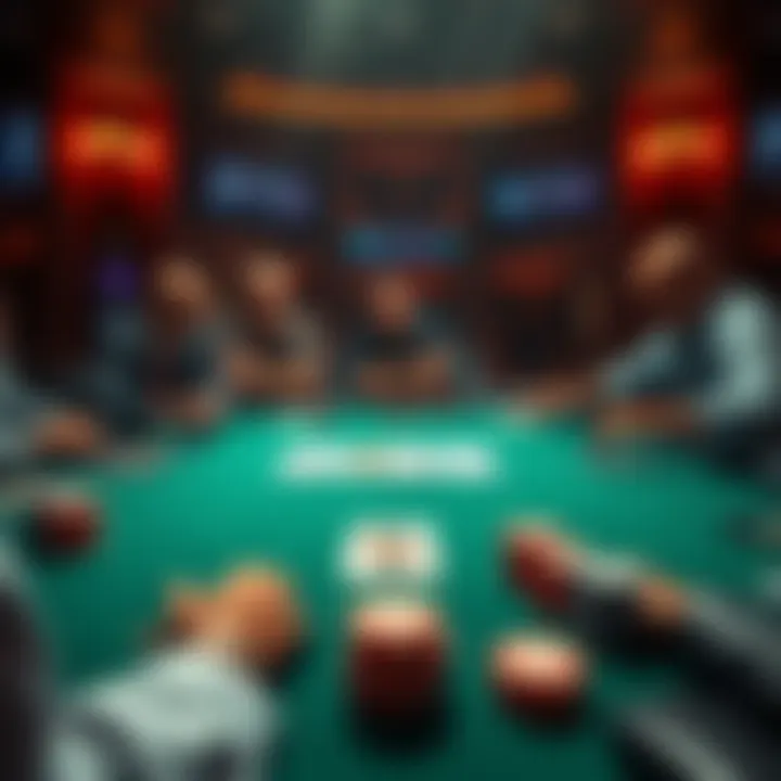 Poker table with losing hands A poker table showing a player losing with ManQueens against opponents with real Queens three times in a row.