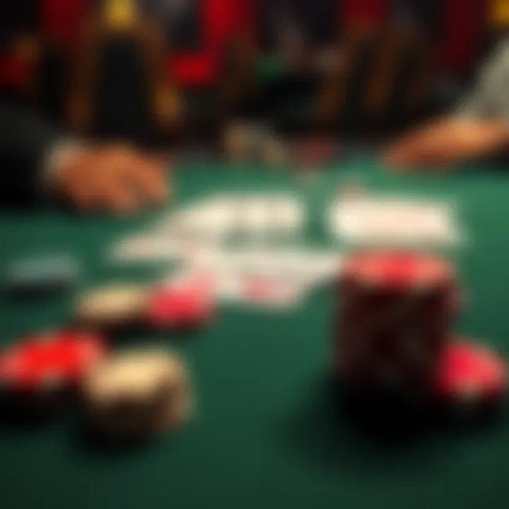 A poker table showing a hand with cards and chips during a NL10 game analysis