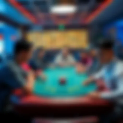 A group of players around a poker table in the Philippines, showcasing friendly competition and a lively atmosphere.