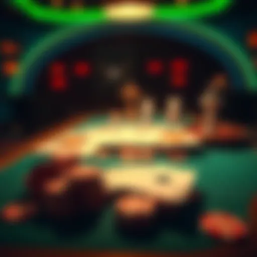 A poker table scene showing cards and chips, illustrating a strategy for managing chopped pots.