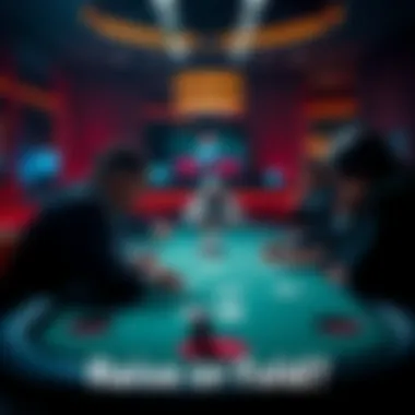 Poker table with small blind player A poker table showing a player in the small blind position weighing options against an open bet