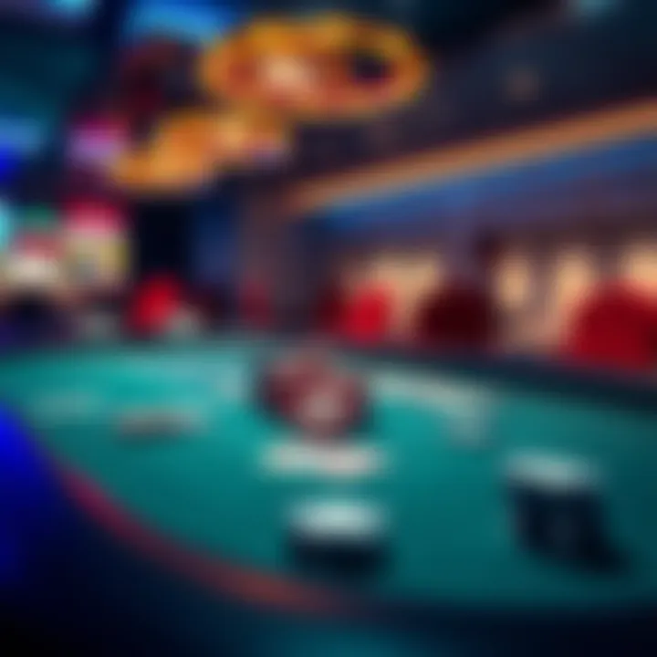 A poker table set up with cards and chips, suitable for micro-stakes players, highlighting a welcoming atmosphere for beginners.