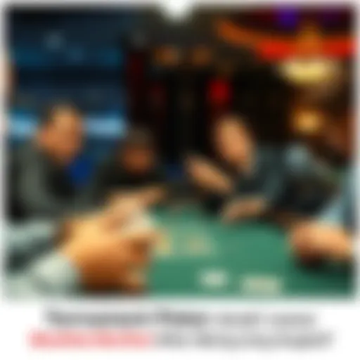 A poker table during a tense moment with players focused on their hands, highlighting a potential bluff scenario