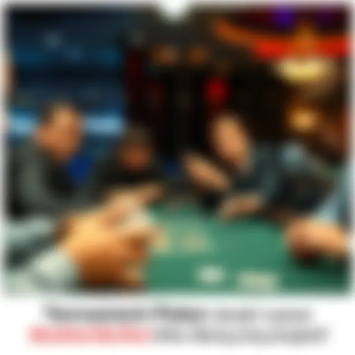 A poker table during a tense moment with players focused on their hands, highlighting a potential bluff scenario