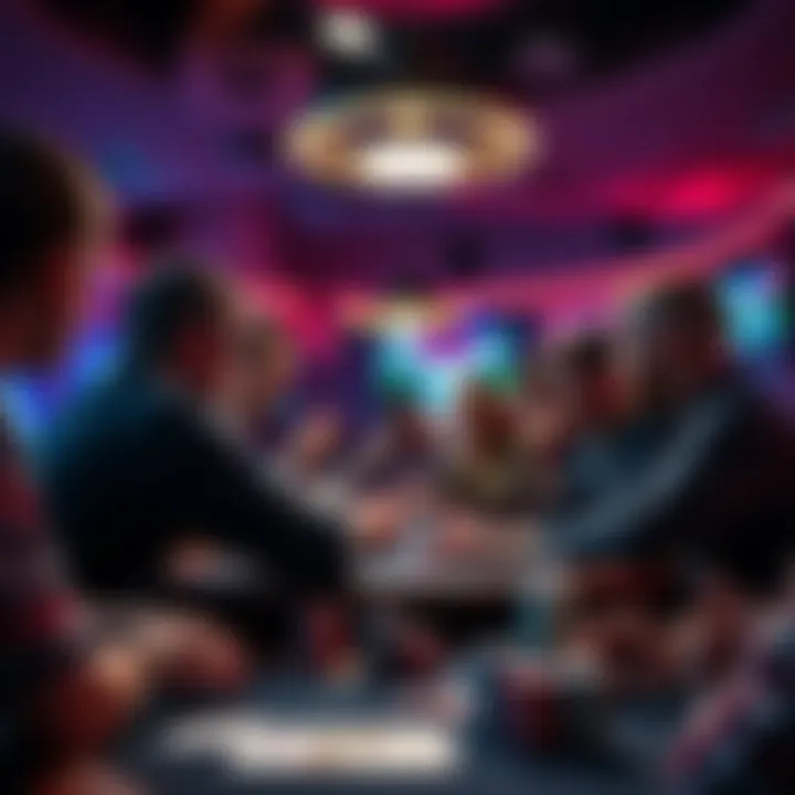 Poker Tournament Night Challenges A group of poker hosts discussing issues like seating and blind structure during a tournament night