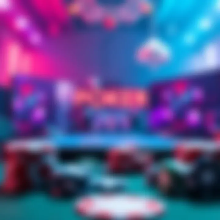 Poker Vlog Graphics Templates A collection of graphics templates designed for poker vlogging with vibrant colors and poker-related icons.