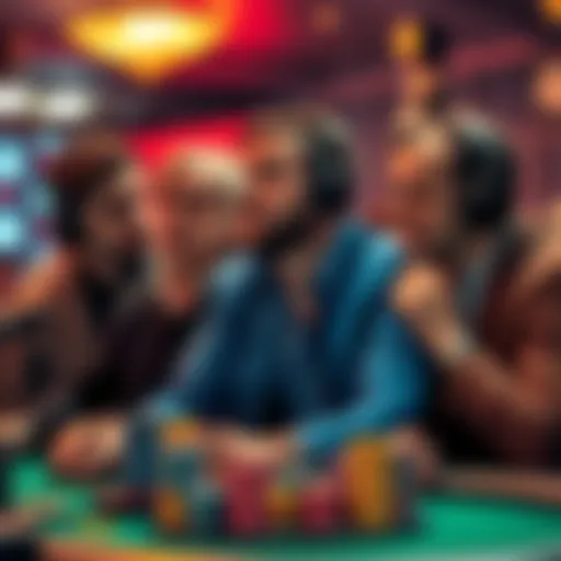 Hosts of the PokerNews podcast discussing poker topics, with a mix of listeners showing reactions and mixed emotions.