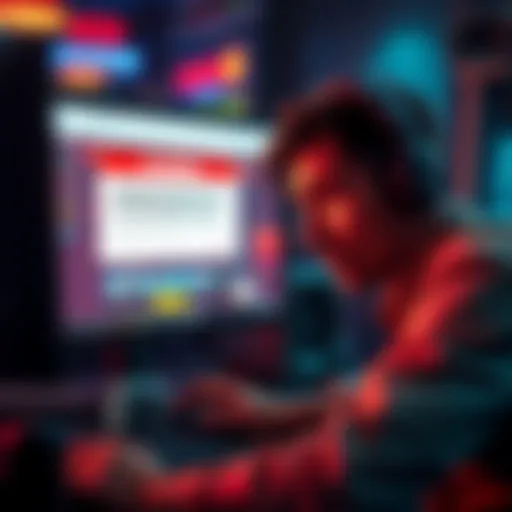 A frustrated poker player looking at a computer screen showing a suspension notice from PokerStars while in the Netherlands