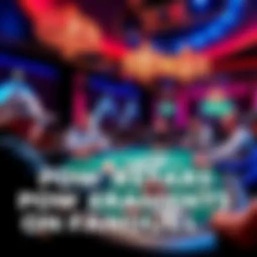 A visual of the new Pokerstars tournaments available on FanDuel, showcasing a vibrant poker table setup and players engaged in action.