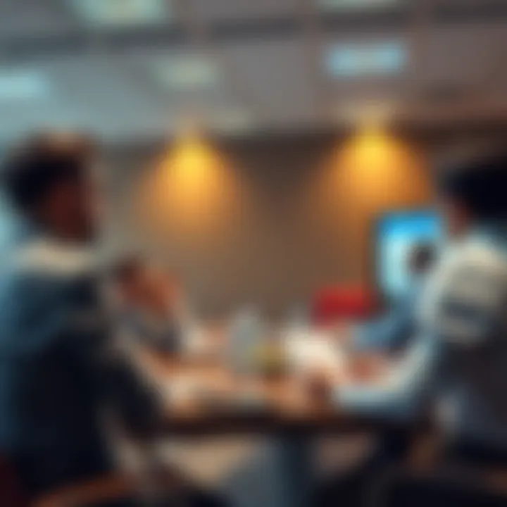 People discussing new policy updates in a conference room