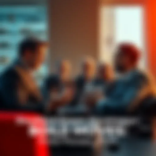 A group of political leaders discussing strategies in a modern office setting, showcasing determination and collaboration.