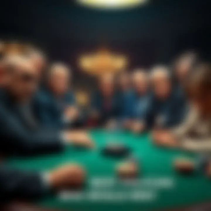 A group of US politicians gathered around a poker table, focused on their cards with serious expressions, showcasing their personalities in a high-stakes game.