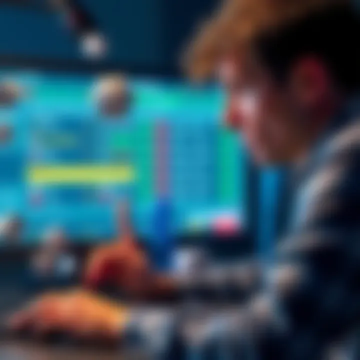 A frustrated bettor staring at a computer screen showing unexpected betting odds, with symbols of bets and dice around them.