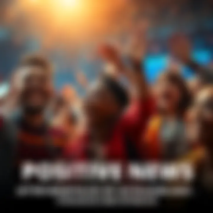 People celebrating and smiling as positive news brings hope after difficult times.