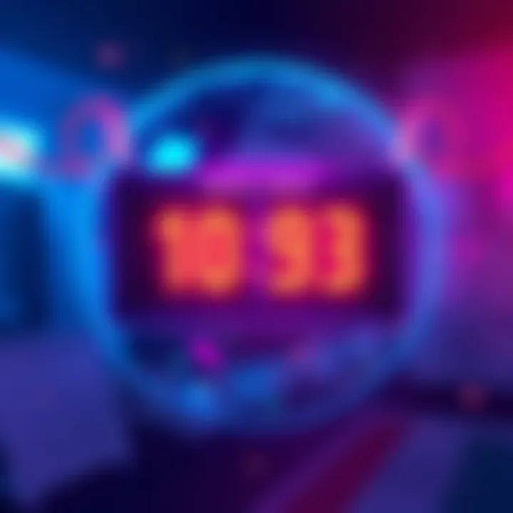 A digital countdown clock showing one week left until the launch of Postly, with celebratory graphics and vibrant colors.