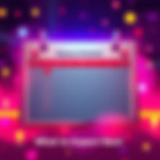 Upcoming Posty Release Schedule A calendar with marked dates indicating future posty update releases, with a vibrant and energetic design