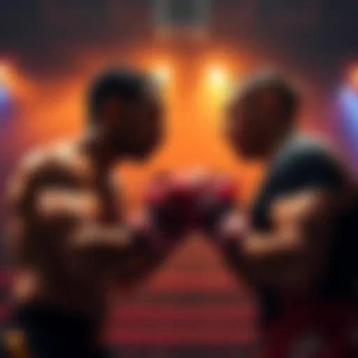 Two competitors in a Power Slap match preparing to face off in the ring during fight night.