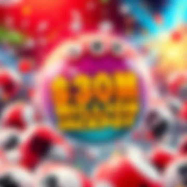 A colorful graphic showing a $30 million Powerball jackpot with lottery balls and excitement