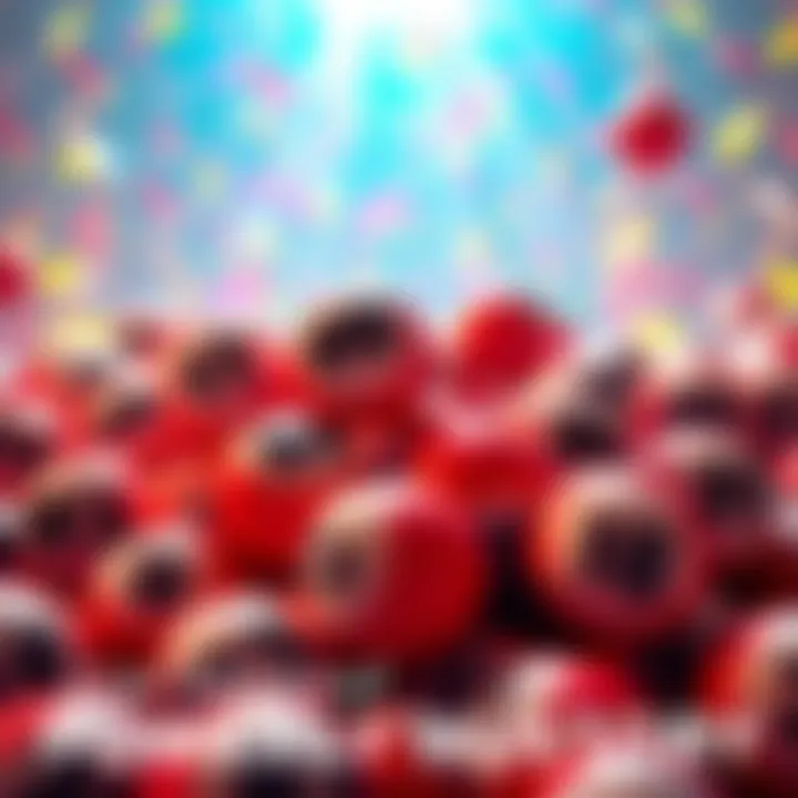 Colorful display of Powerball numbers and lottery balls with a celebratory background